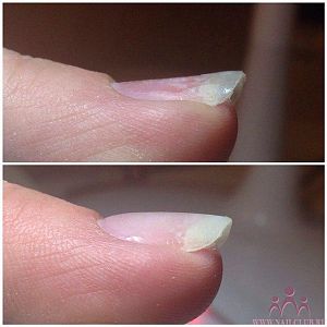выравнивание ногтевой пластины базой гель лака