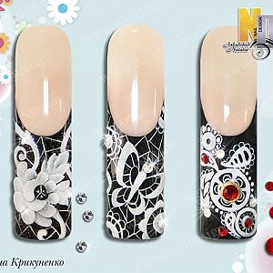 Дизайн цветными акрилами от Марины Крикуненко - NailDesign