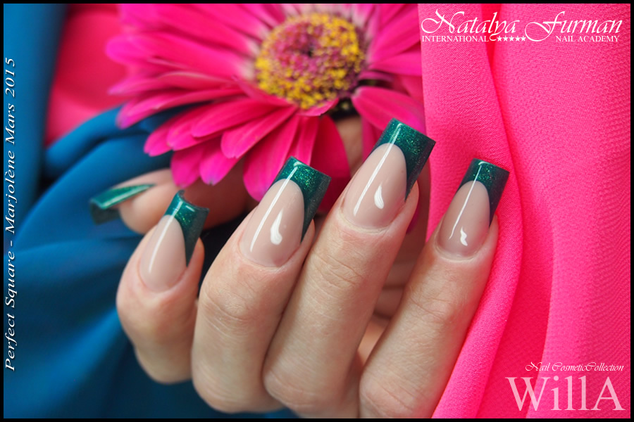 Nails made during Natalya Furman's course ''Perfect Arch Squares'' in Netherlands